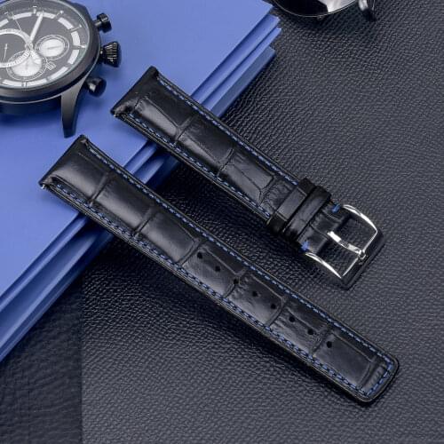 EACHE Genuine Leather Watch Strap Black Light Dark Brown Quick Release Design 18mm19mm 20mm 22mm
