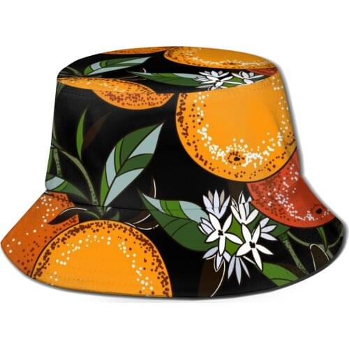 Botanical Orange Tree Unisex Casual Sun Hat Bucket Hat for Men Women Bob Hip Hop Caps Summer Fisherman Hat Panama