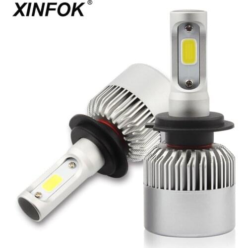 XINFOK 12V 6000K 72W Spot Beam LED COB H7 H1 H8/H9/H11 9006/HB4 9005/HB3 Headlight Bulbs Light Sourcing for Universal Car Models
