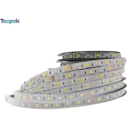 RGBW LED Strip SMD 5050 5m 60led/M 300 leds RGB +Cool White Or Warm White RGBWW RGBCW LED Tape IP30/IP65/IP67 10mm PCB DC12V