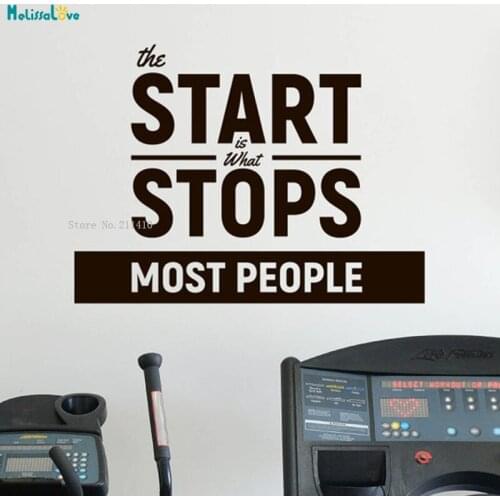 The Start is What Stop Most People Vinyl Wall Decal Motivation Quote Workout Fitness Sport Home Interior Art Sticker YT4444