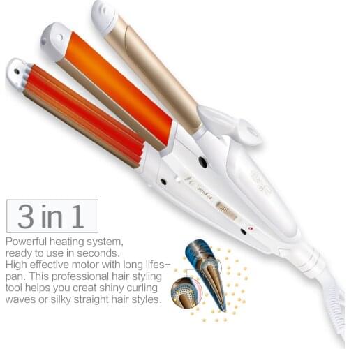 3 In 1 Hair Straightener And Curler Professional Triple Hair Curling Iron Fast Heating Roller Wave Wand Hair Care Styler