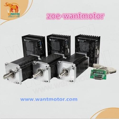 High quality!CNC Wantai 3 Axis Nema 42 Stepper Motor 110BYGH201-001 4200oz+Driver DQ2722MA 220V 7.0A 300Micro CNC Router Kit