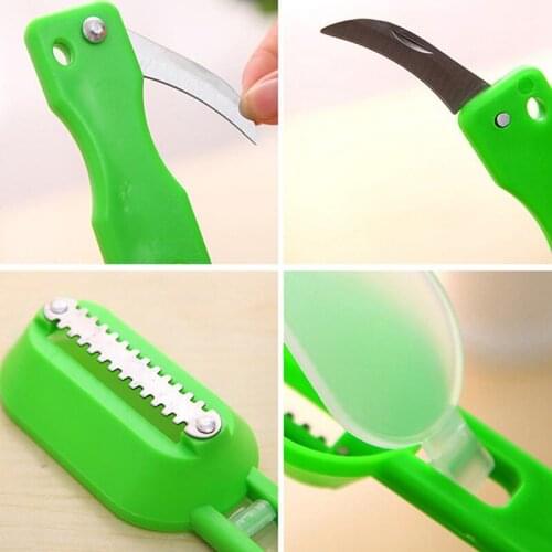 1Pc Stainless Steel Knife Skinner Seafood Tool Kitchen Accessories Fish Scale Remover With Lid Cleaning Fish Skin Scaling
