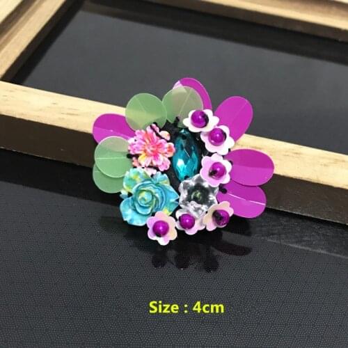 10pcs/bag,Handmade Patches glass/resin clothing applique beaded sequins flowers hand sew or glues
