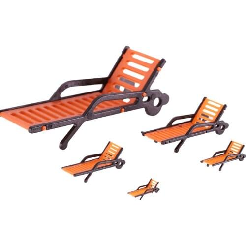 10Pcs Beach Chairs Model 1:30/50/75/100/150 Scale Sun Loungers Chairs Settee Toy DIY Home Gift DIY Accessories