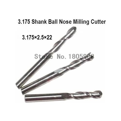 New 10pcs 3.175*2.5*22mm Carbide Ball Nosed End Mills, CNC Engraving Bits Tools, Milling Cutters, Wood Carving Bit Free Shipping