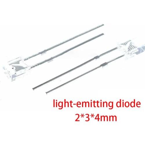 100pcs Square LED 2*3*4 White Red Blue Green Yellow Orange 2X3X4 light-emitting diode
