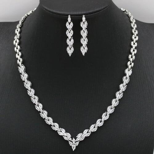 2021 Newest White Zircon 925 Silver Jewelry Sets For Women Wedding Earrings Necklace Pendant Free Gift Box