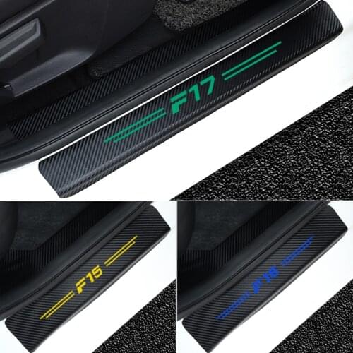 4Pcs Car Styling Carbon Fiber Car Door Sill Protector Sticker Decal For BMW F15 F16 F17 F18 F20 F21 F22 F23 F26 F30 F31 F32 F33