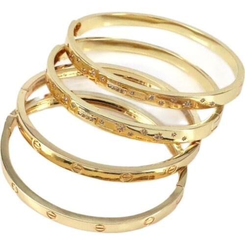 5Pcs Men Women Bracelets & bangles Shinny Stars Clear CZ Zircons Women Cuff Bangles 2021 New Arrived Fashion