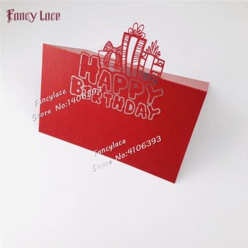 50pcs laser cut Happy Birthday Gift design Table Name Place Cards Table Cards Invitation Card Birthday Party Decoration Supplies