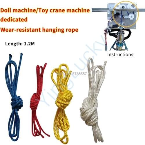 10pcs/lot Toy Crane Machine Accessories Crane Machine1.2m wear-resistant hanging rope,for toy Crane arcade game doll machine kit