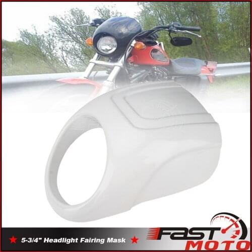 White 5.75inch Headlight Fairing Cafe Racer Front Fairing Cowl Head Light Windscreen For Harley Sportster Dyna XL 1200 883 FXDWG