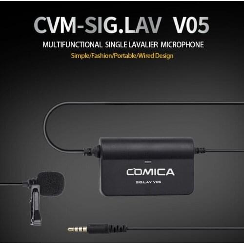 Comica CVM-V05 Multi-functional Single Lavalier Lapel Microphone for Canon Nikon Fuji Cameras for 3.5MM Smartphones MIC