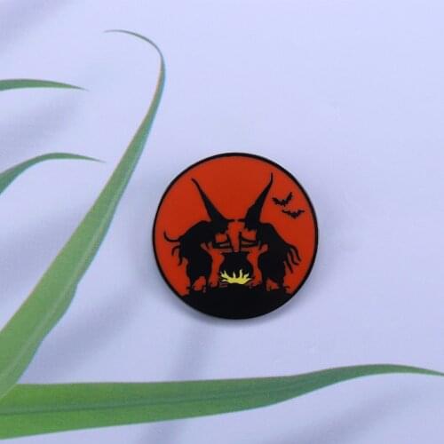 Witch Cauldron enamel pin Bat Witch Pin Advanced Potion Making brooch Fans Collection