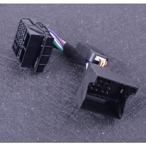 DWCX Car Interior RCD330 Fixed Battery Emissions Quadlock Adapter Cable Auto Fit for VW Volkswagen Golf GTI MK5 MFSW