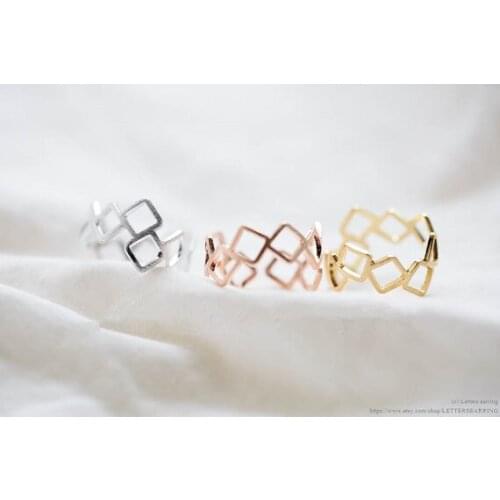 Classic Rings Rolling Square Ring Plane quadrilateral ring Wholesale For Women men