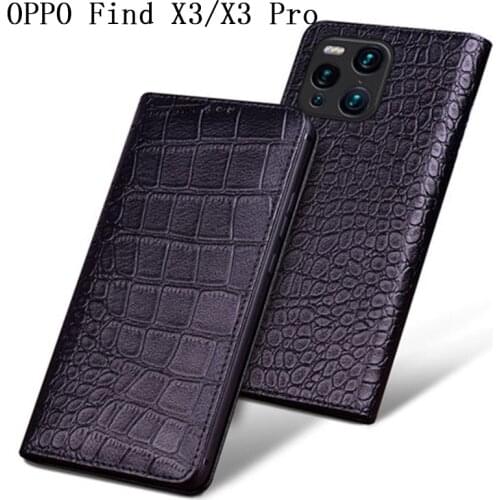 Fashion Genuine Leather Phone Case for OPPO Find X3 Magnetic Flip Cover Skin for OPPO Find X3 Pro fundas skins coque capa