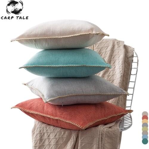 45*45cm Cushion Cover Home Decor Solid Color Linen Pillow Cover For Living Room Luxury Pilow Case Decorative Car Sofa Cushions