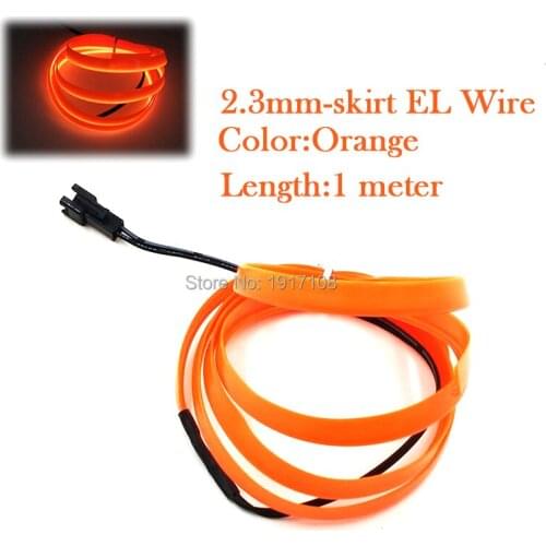 Cheap 2.3mm-skirt EL Wire Orange LED Neon Light Colorful LED Strip Luminous Decorations not includ Inverter