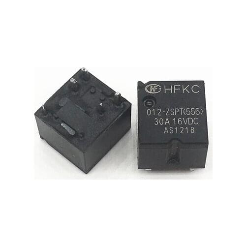 New Automobile relay 5PCS/lot HFKC 012-HST(555) HFKC-012-HST HFKC-024-HST HFKC 012 HST 12VDC 24VDC 4PIN 30A High beam relay