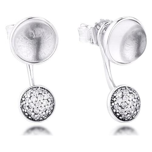Dazzling Poetic Droplets Stud Earrings 100% 925 Sterling Silver Fashion Jewelry Free Shipping