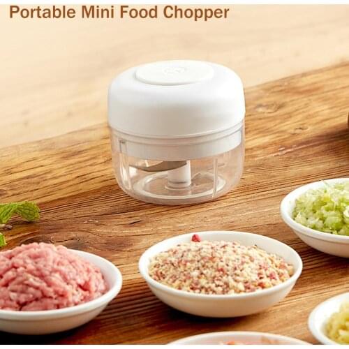 Portable Electric Food Chopper USB Garlic Grinder 250mL Mini Onion Cutter Vegetable Mincer Shredder Kitchen Tool Meat Crusher