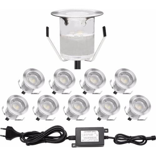 QACA Low voltage 0.6W LED Deck Light Outdoor Garden Patio Stairs Landscape Decor LED Lighting In-ground 10pcs/set B110-10