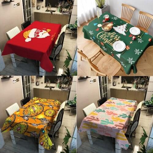 Christmas cactus room decoration aesthetic tablecloth dining table decor tablecloth rectangular table cover cloth country decor