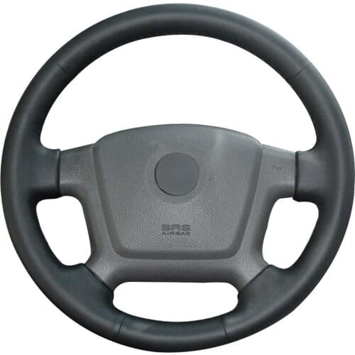 Hand-stitched Black Artificial Leather Custom Car Steering Wheel Cover for Kia Cerato 2005-2012 Spectra Spectra5 2004-2009