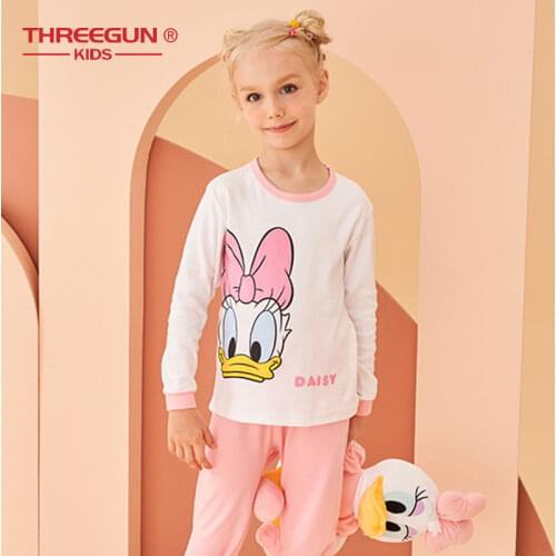 THREEGUN X Disney Toddler Girls Thermal Underwear for Preteen Girls Minnie Mouse Daisy Duck Winter Long Johns Cotton Sleepwear