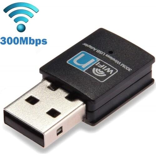 300Mbps USB WiFi Adapter Wireless Lan Network Card Adapter WiFi Dongle For Desktop Laptop PC Support Windows 10 8 7 MAC OS