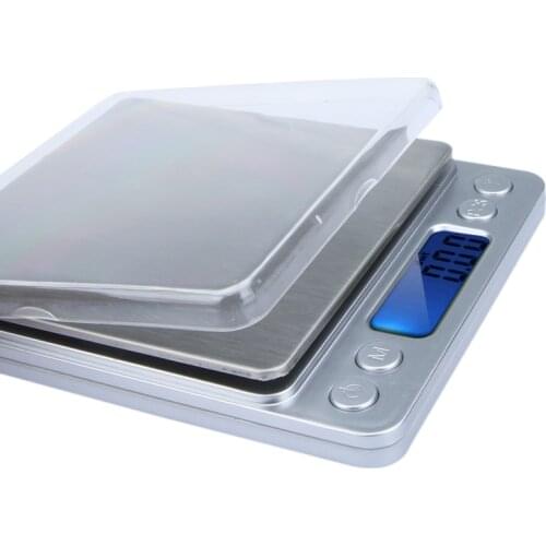 High Accuracy Mini Electronic Digital Platform Jewelry Scale Weighing Balance with Two Trays Portable 500g/0.01g Counting