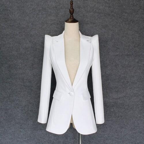 HIGH QUALITY New Fashion 2021 Designer Blazer Jacket Womens Soaring Shoulders Single Button Blazer Outer Wear