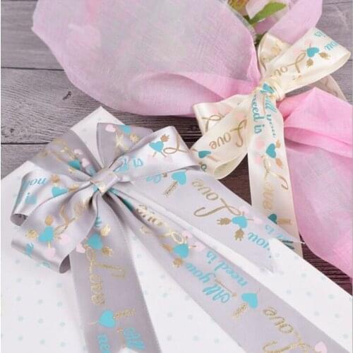40mmx10 yard new style all you need in love Valentines day gift wrapping flower exquisite packaging decorative ribbons