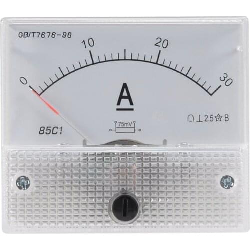 85C1-A Dc Analog Ampere Meter Panel Meter Gauge 30A Amp Gauge Current Mechanical Ammeters