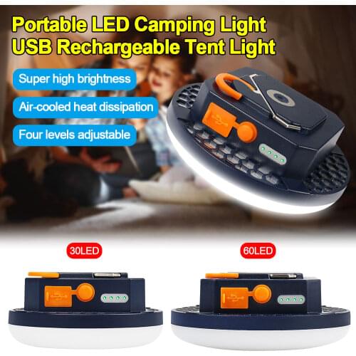 9900mAh 30W 60Leds Tent Light USB Rechargeable Lantern Magnetic Emergency Power Back Market Night Light Camping Bulb Flashlight