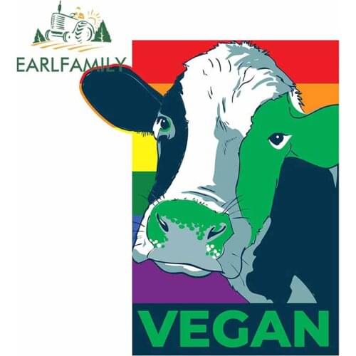 EARLFAMILY 13cm x 10.8cm for Proud Queer and Vegan Car Stickers Windows Windshield Decal Cartoon Motorcycle Anime Vinyl Car Wrap