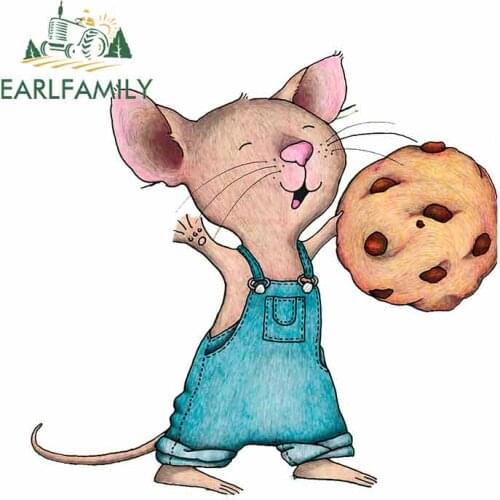 EARLFAMILY 13cm x 12.3cm for Mouse Cookie Anime Funny Car Stickers 3D DIY Fine Decal Sign Windshield Bumper Windows Vinyl JDM