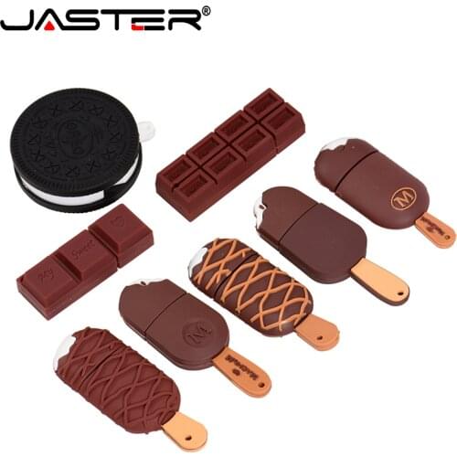 Cartoon Ice Cream USB 2.0 Flash Drive 4G 8G 16GB 32GB 64GB 128G Chocolate Pen Drives Wholesale Memory Stick Real Capacity U Disk