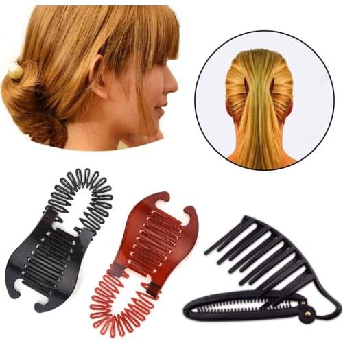 DIY Black Braiding Tools for Women Girl Dunot Bun Maker Twist Hair Clips Weave Braider Roller Twist Hairpins Hair Accessories