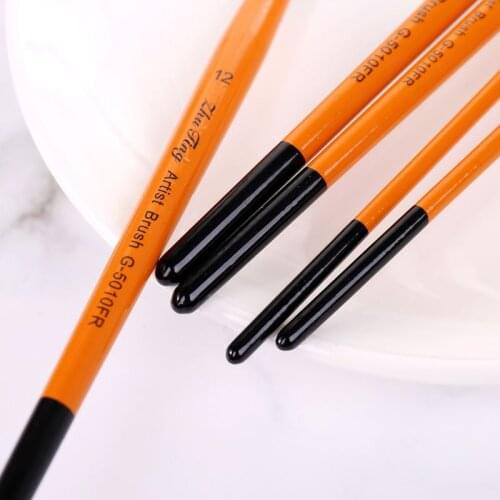 YYDS 5pcs/set Filbert Paint Brushes Fine Nylon Hair Watercolor Gouache Paintbrushes for Art Acrylic Oil Painting DIY Tools