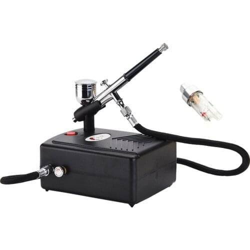 OPHIR 0.3mm Dual-Action Airbrush Kit with Mini Air Compressor for Makeup Model Hobby Cake Decorating Nail Art _AC034+AC004+AC011