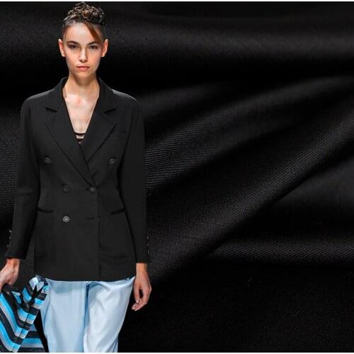 Red Raspberry Japanese Black Elastic Worsted Wool Fabrics Materials Autumn Suits Jacket Pants Sewing Clothes Tailor Freeshipping