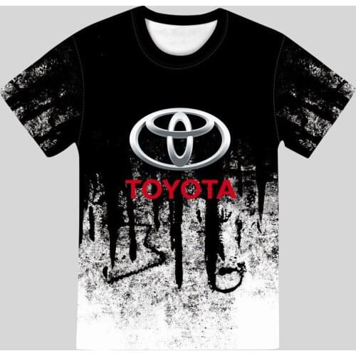 Summer New Fashion Mens Fun 3d T-shirt Toyota Car Letter Printing Short-sleeve Male And Womens Fashion Casual Plus Size Tops