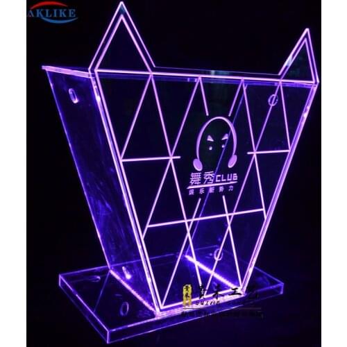 2020 Best Seller Design Acrylic DJ Table Bar AKLIKE Night Club Furnituer LED Light Customized Colorful Counter Dj Booth