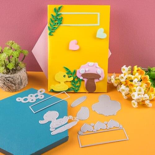 Cartoon Card Metal Cutting Dies Cut Die Mold Cute Duck Mushroom Scrapbook Paper Craft Knife Mould Blade Punch Stencils Dies 2020