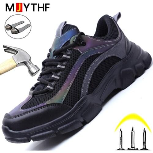 2021 New Indestructible Shoes Safety Shoes Men Anti-Puncture Work Sneakers Men Work Shoes Anti-smash Steel Toe Shoes Footwear