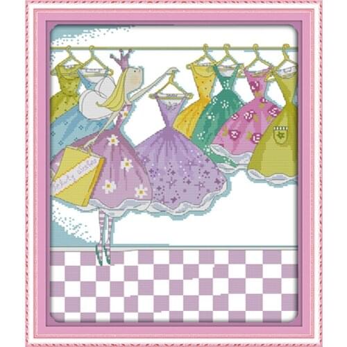 The little princess of new clothes cross stitch kit 14ct 11ct count print canvas stitching embroidery DIY handmade needlework